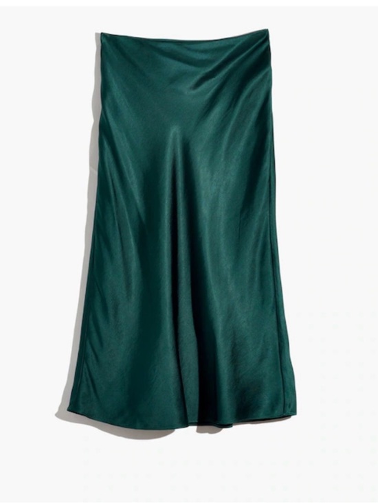 Madewell Dresses & Skirts - Madewell Emerald Green/Dark Teal Satin Midi Slip Skirt - Luxe & Chic - Size 12